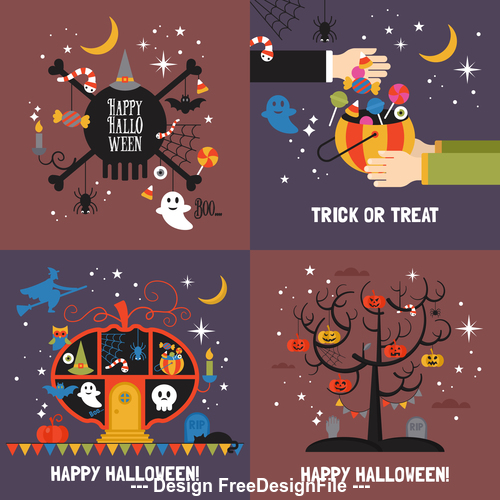 Decorative illustration collection halloween vector