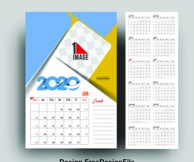 Desk calendar 2020 vector