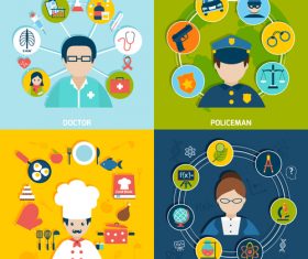 Different professions illustration vector