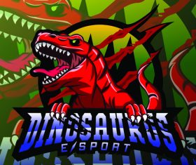 Dinosaur mascot logo vector design