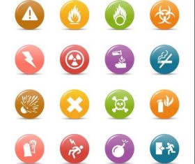 Disaster gloss buttons Icon vector