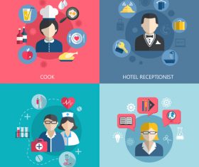 Doctor etc professions illustration vector