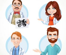 Doctor in white coat cartoon icon vector