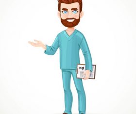 Doctor with beard cartoon vector