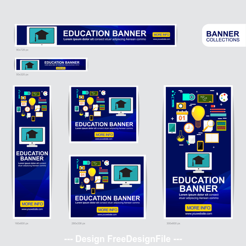 EDUCATION banner advertising templates design vector