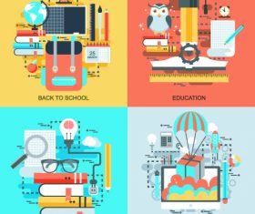 Education concept flat banner vector