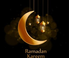 Eid mubarak ramadan kareem background decoration vector