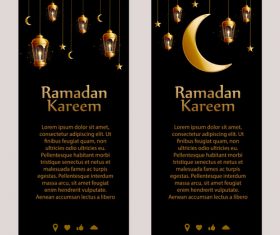 Eid mubarak ramadan kareem banner vector