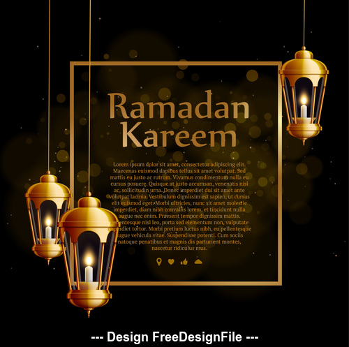 Eid mubarak ramadan kareem template vector