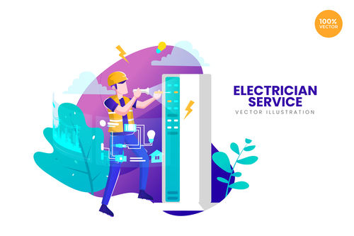 Electrician service vector illustration