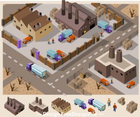 Factory cartoon vector