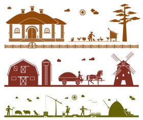 Farm silhouette vector
