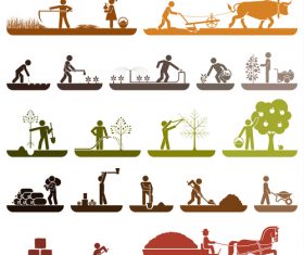 Farmer silhouette vector