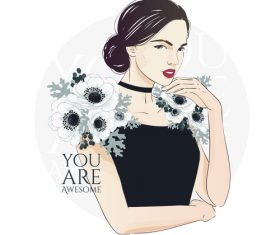 Fashion woman illustration vector