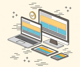 Flat Style Illustration Line vector