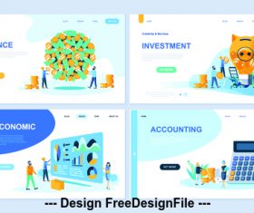 Flat banner concept illustration finance vector
