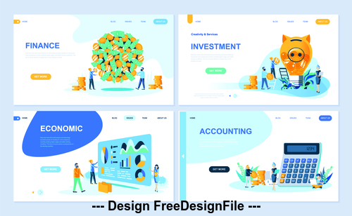 Flat banner concept illustration finance vector
