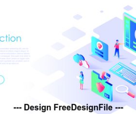 Flat illustration data protection vector