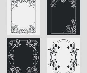 Flower decoration vertical frames vector 02