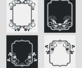 Flower decoration vertical frames vector 03