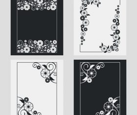 Flower decoration vertical frames vector 05