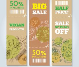 Food banners card vector