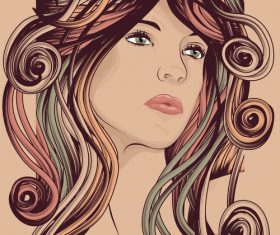 Framed hair vector
