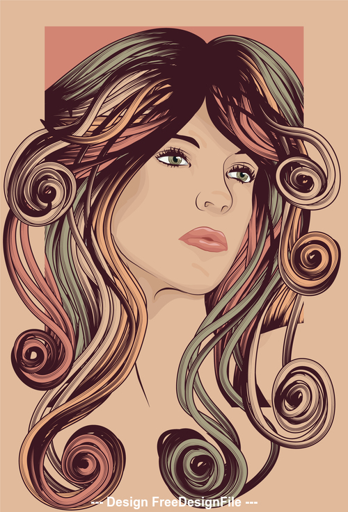 Framed hair vector