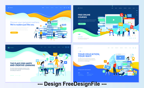 Free online courses vector concept illustration