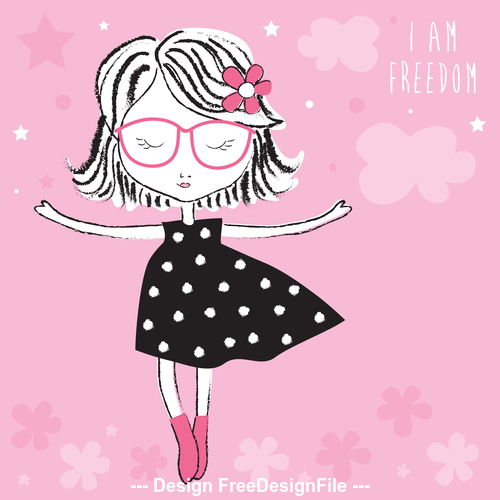 Freedom girl vector