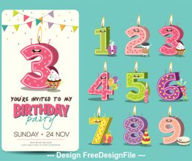 Funny Birthday Candles vector