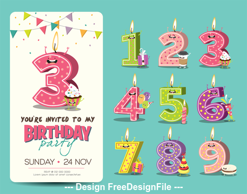 Funny Birthday Candles vector