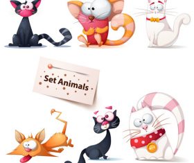 Funny cat cartoon vector
