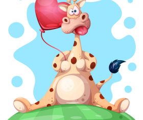 Funny giraffe cartoon vector