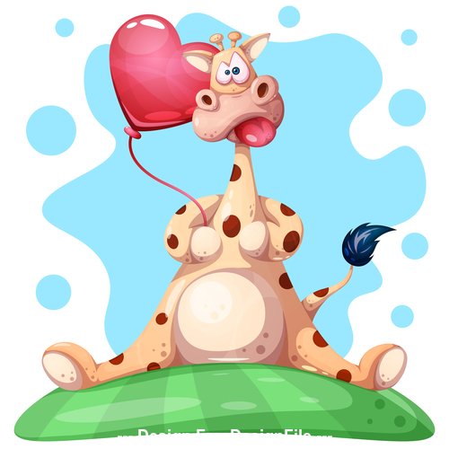 Funny giraffe cartoon vector