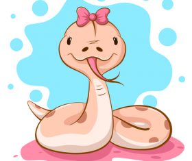 Funny snake cartoon vector