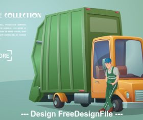 Garbage collection car vector