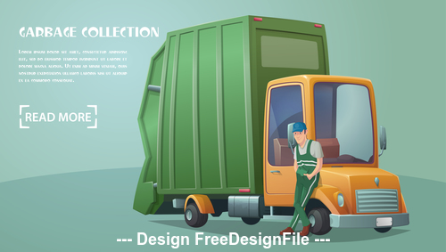 Garbage collection car vector