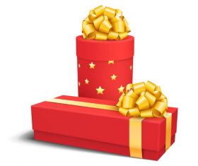 Gift box red with bow isolated vector