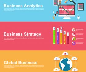 Global business banner vector
