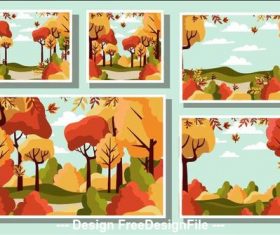 Golden autumn view vector