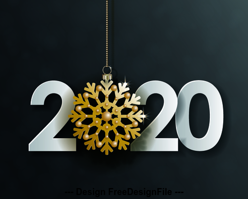 Golden frost flower pendant new year decoration background vector
