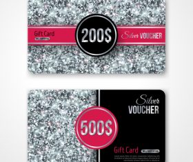 Gray VIP gift card vector