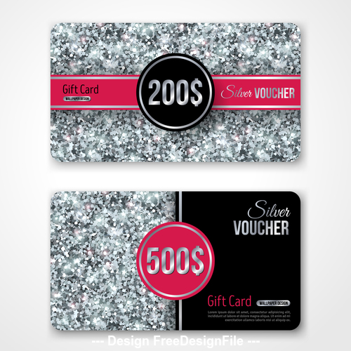 Gray VIP gift card vector