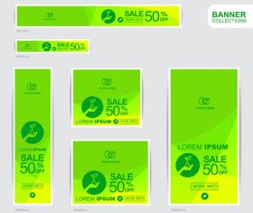 Green and yellow banner advertising templates design vector