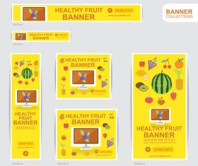 HEALTHY FRUIT banner advertising templates design vector