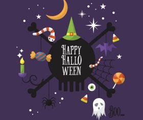 Halloween cartoon Illustration vector free download