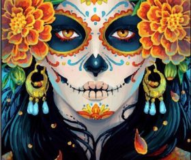 Halloween face painting vector