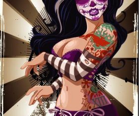 Halloween fashion painting illustration vector