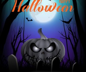 Halloween graveyard vector
